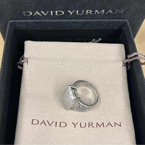 David Yurman Jewelry - David Yurman Silver Pavé Diamond Cable Statement Ring